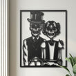 Gothic Skeleton Couple Metal Wall Art