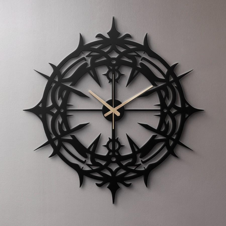 Gothic Thorn Metal Wall Clock