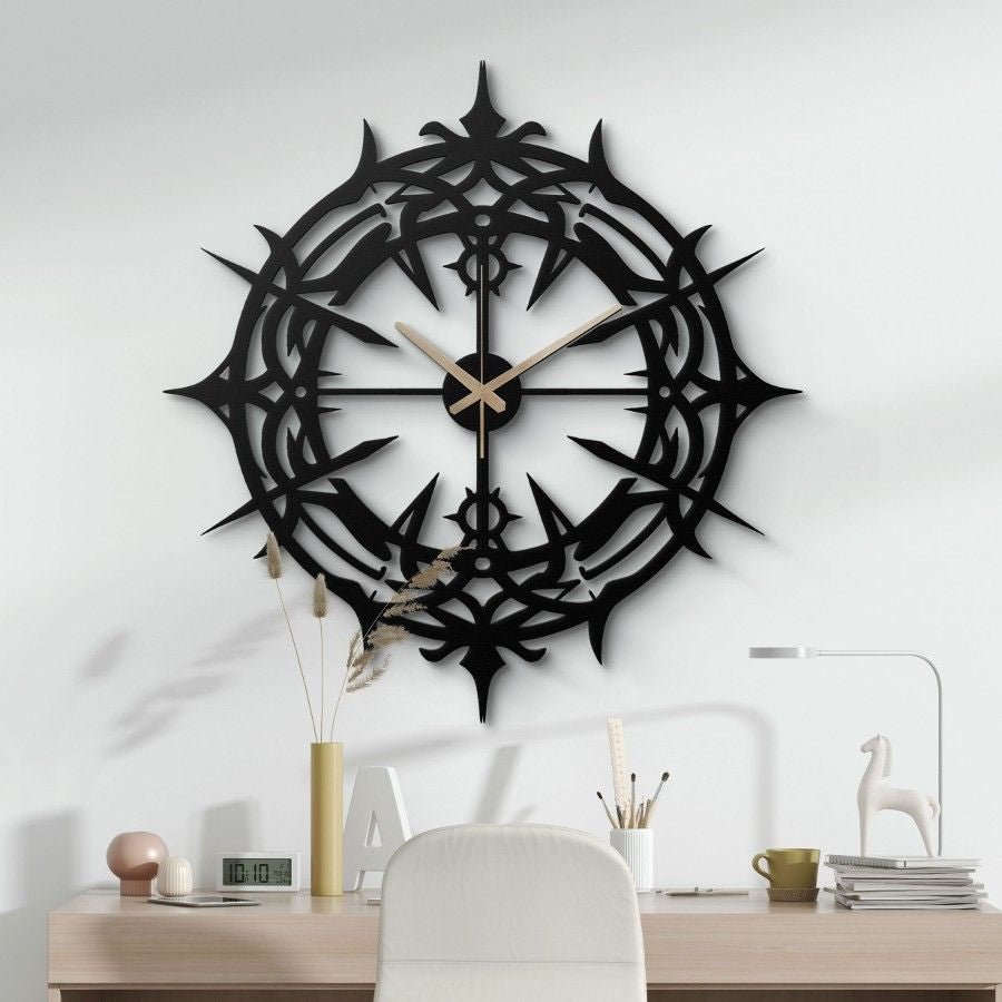 Gothic Thorn Metal Wall Clock