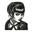 Fancy Gothic Woman Metal Wall Art