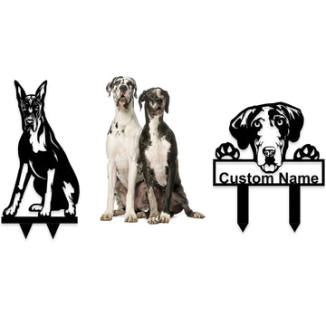 Great Dane Custom Metal Dog Portrait