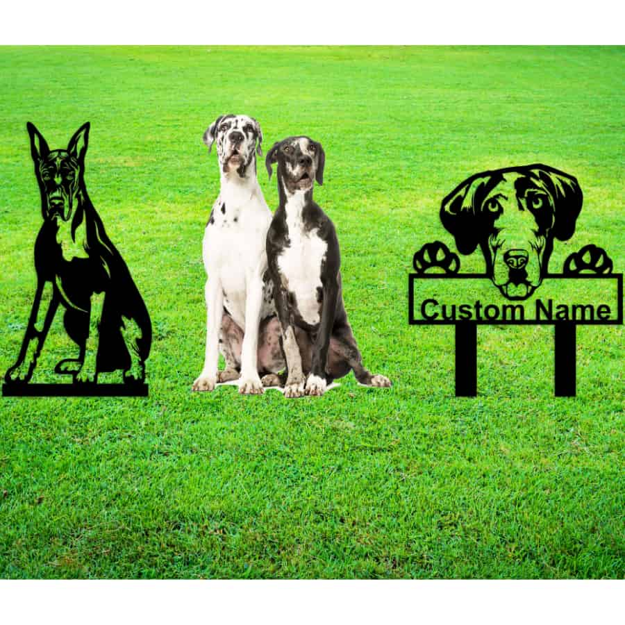 Great Dane Custom Metal Dog Portrait