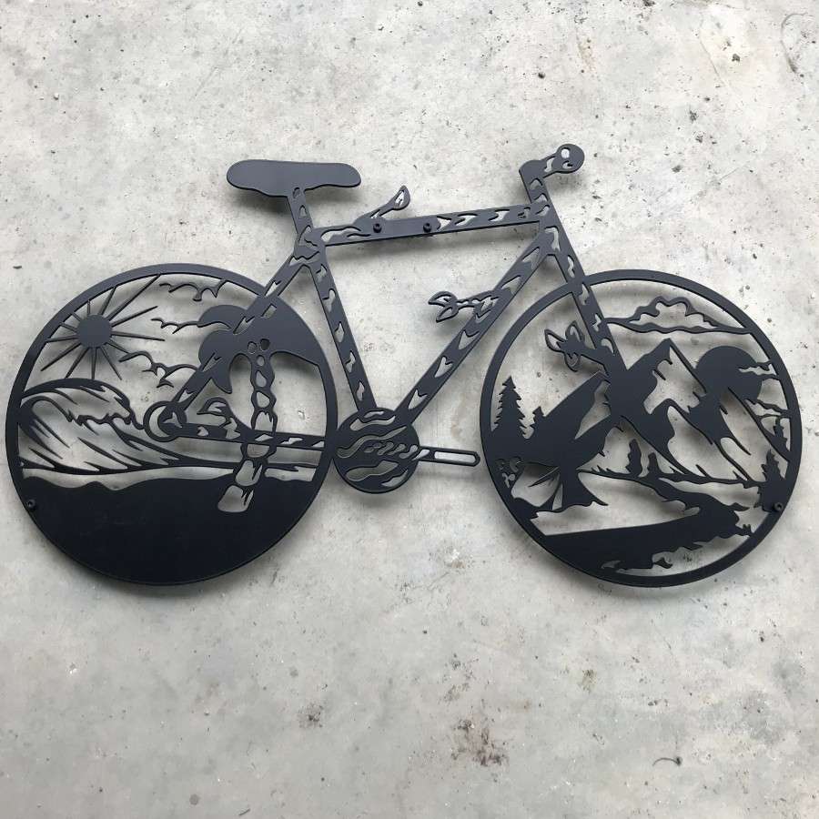 Bicycle and Natural Metal Wall Art