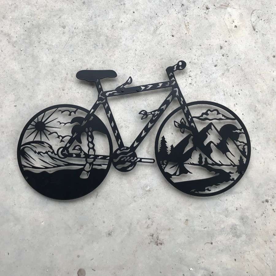 Bicycle and Natural Metal Wall Art