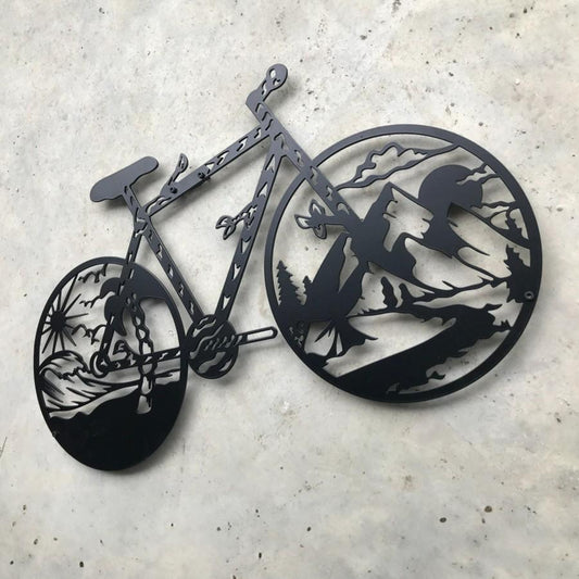Bicycle and Natural Metal Wall Art