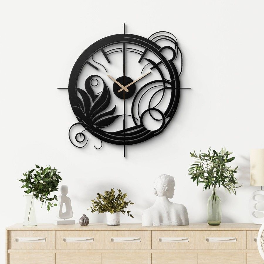 Intracit Clocks Intricate Abstract Design Metal Wall Clock - Moonarch