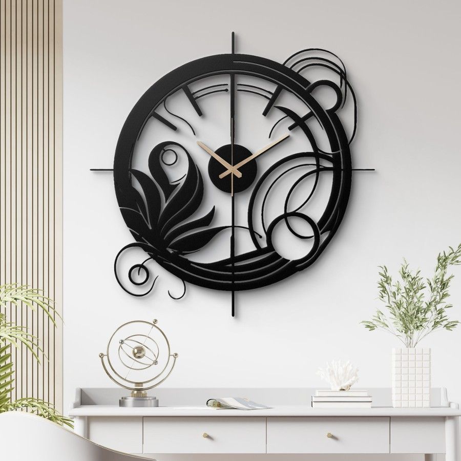 Intericate Clock Intricate Abstract Design Metal Wall Clock - Moonarch
