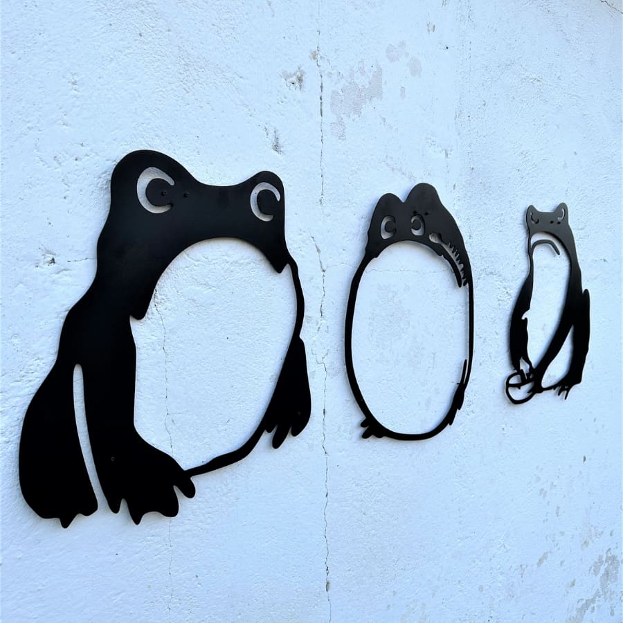 Japanese Frogs Metal Wall Art