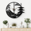 Japanese Landscape Metal Wall Clock