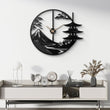 Japanese Landscape Metal Wall Clock