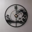 Japanese Wave Metal Wall Clock