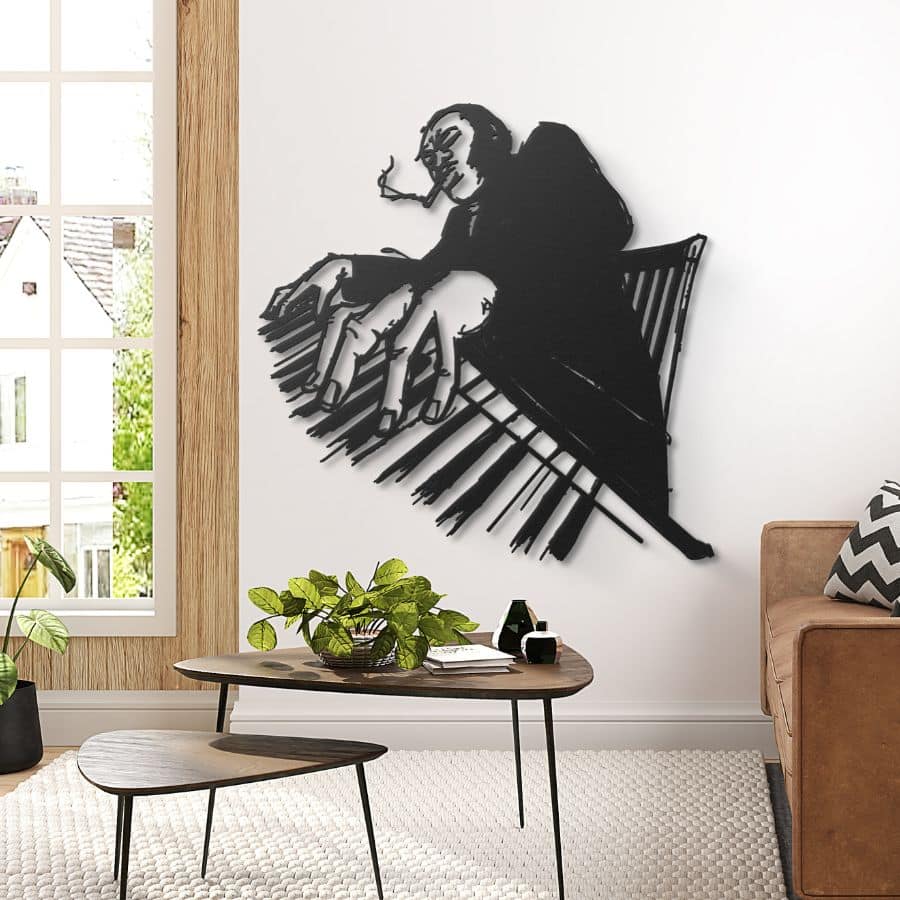 Cool Jazz Pianist Metal Wall Art