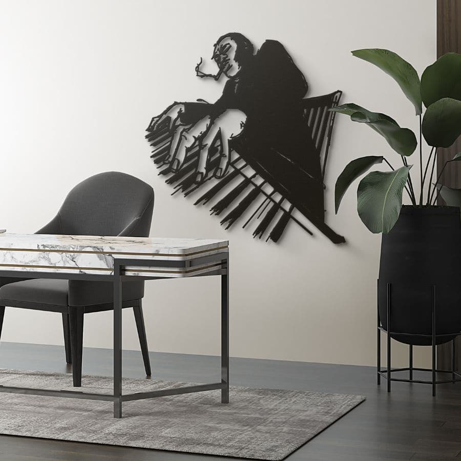 Cool Jazz Pianist Metal Wall Art