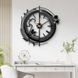 Large Black Silent Minimalist Metal Wall Clock