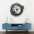 Large Black Silent Minimalist Metal Wall Clock