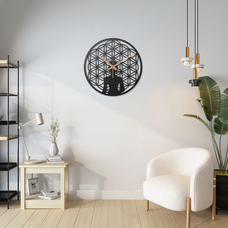 Yoga Designer Metal Wall Clock