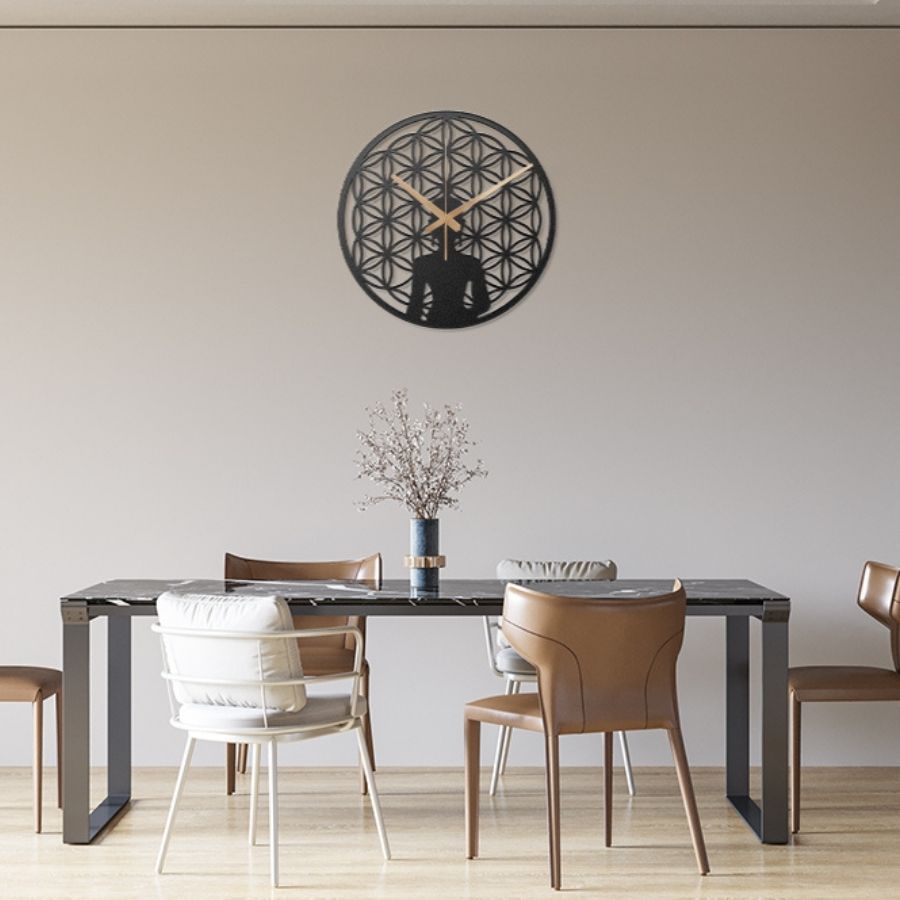 Yoga Designer Metal Wall Clock