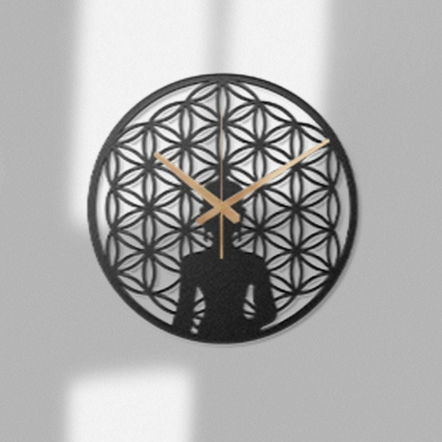 Yoga Designer Metal Wall Clock