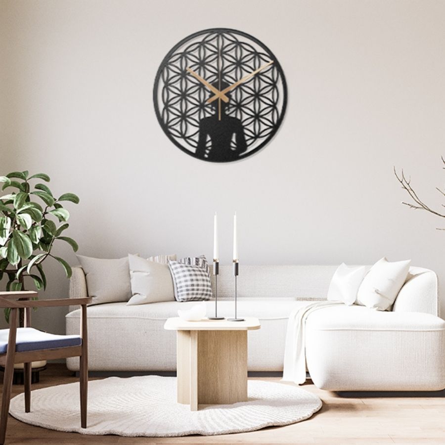 Yoga Designer Metal Wall Clock