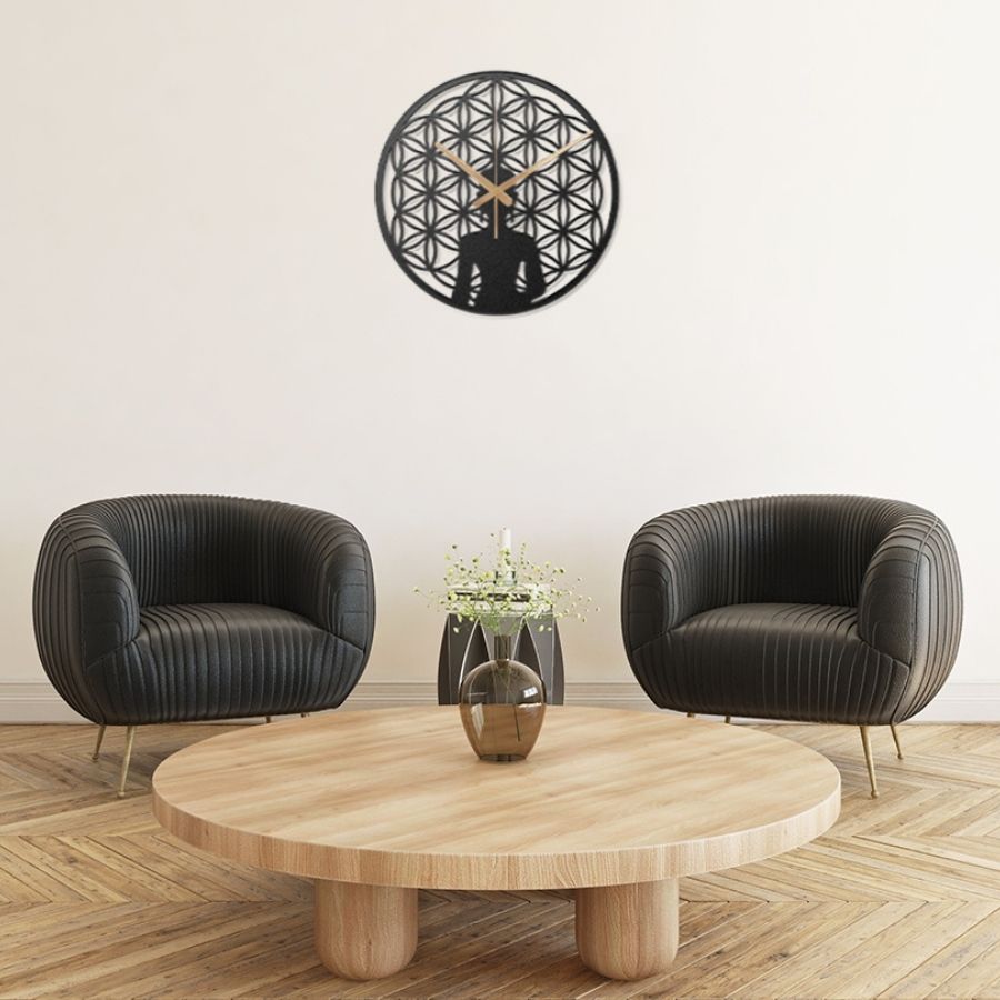 Yoga Designer Metal Wall Clock