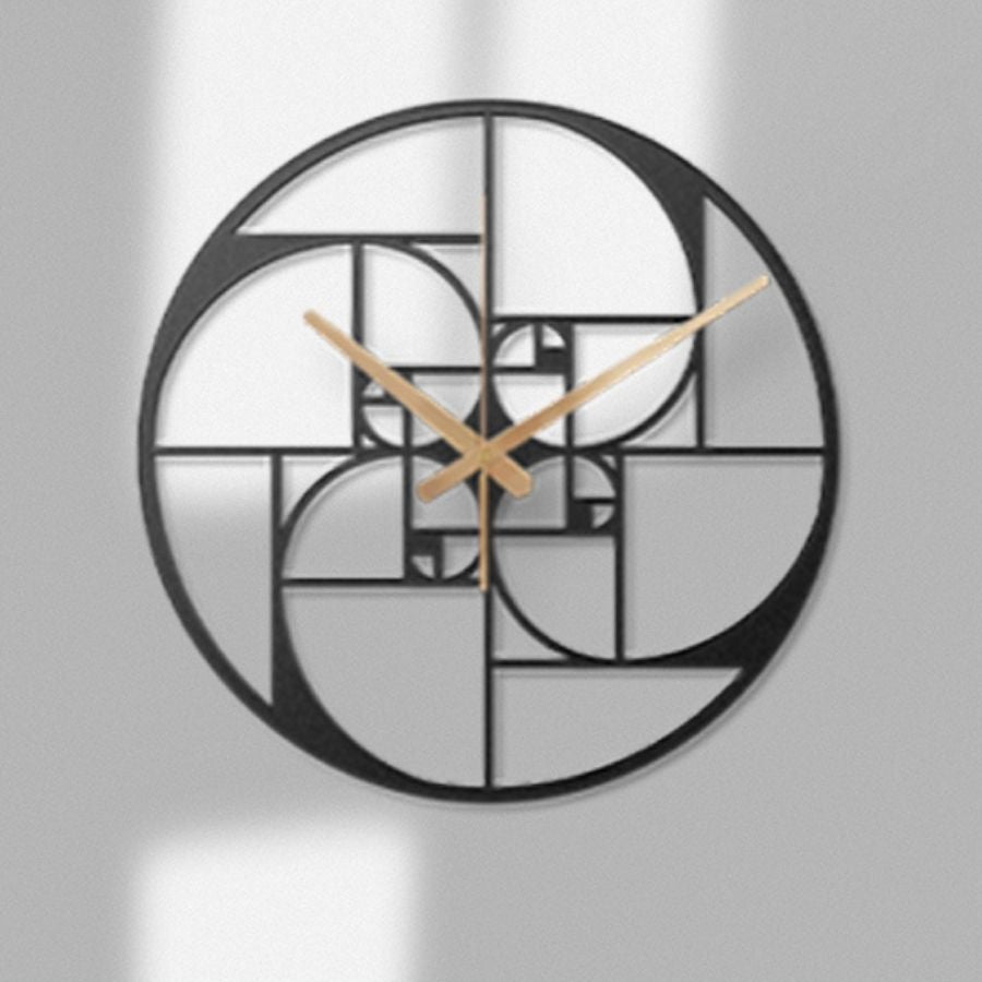 Fibonacci Spiral Metal Wall Clock