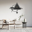 Triangle Shape Metal Wall Clock for Living Room