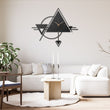 Triangle Shape Metal Wall Clock for Living Room