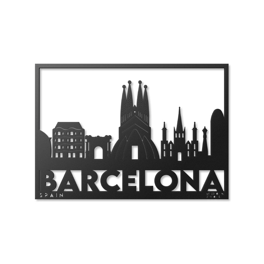 Barcelona City Metal Wall Art Decor