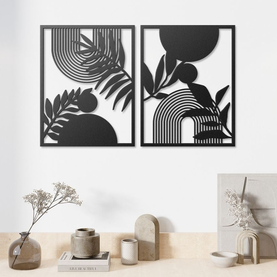 Bohemian Mid Century Modern Metal Wall Art Decor