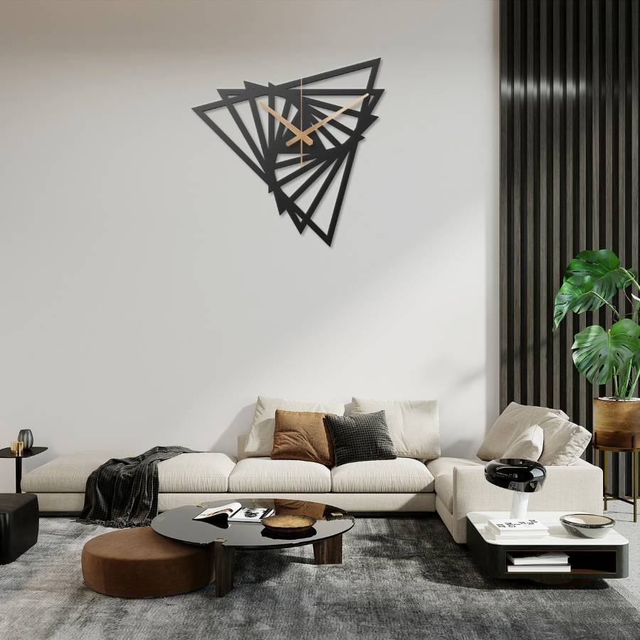 Triangle Metal Wall Clock - Moonarch