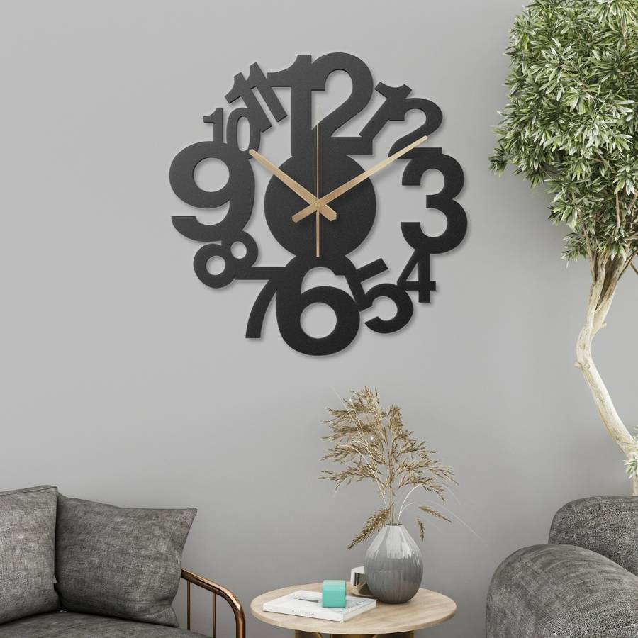 Numbered Metal Wall Clock