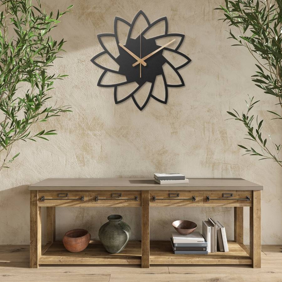 Lotus Flower Metal Wall Clock