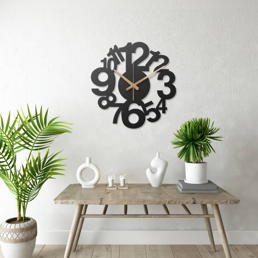Numbered Metal Wall Clock - Moonarch