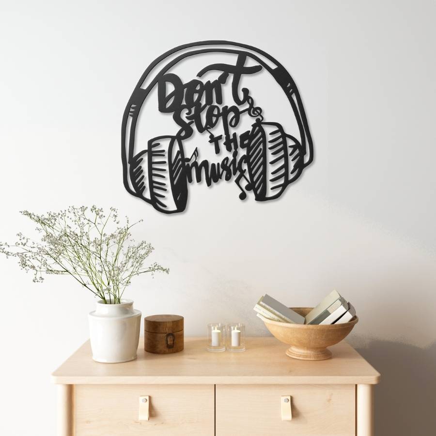 Music Headphone Metal Wall Art