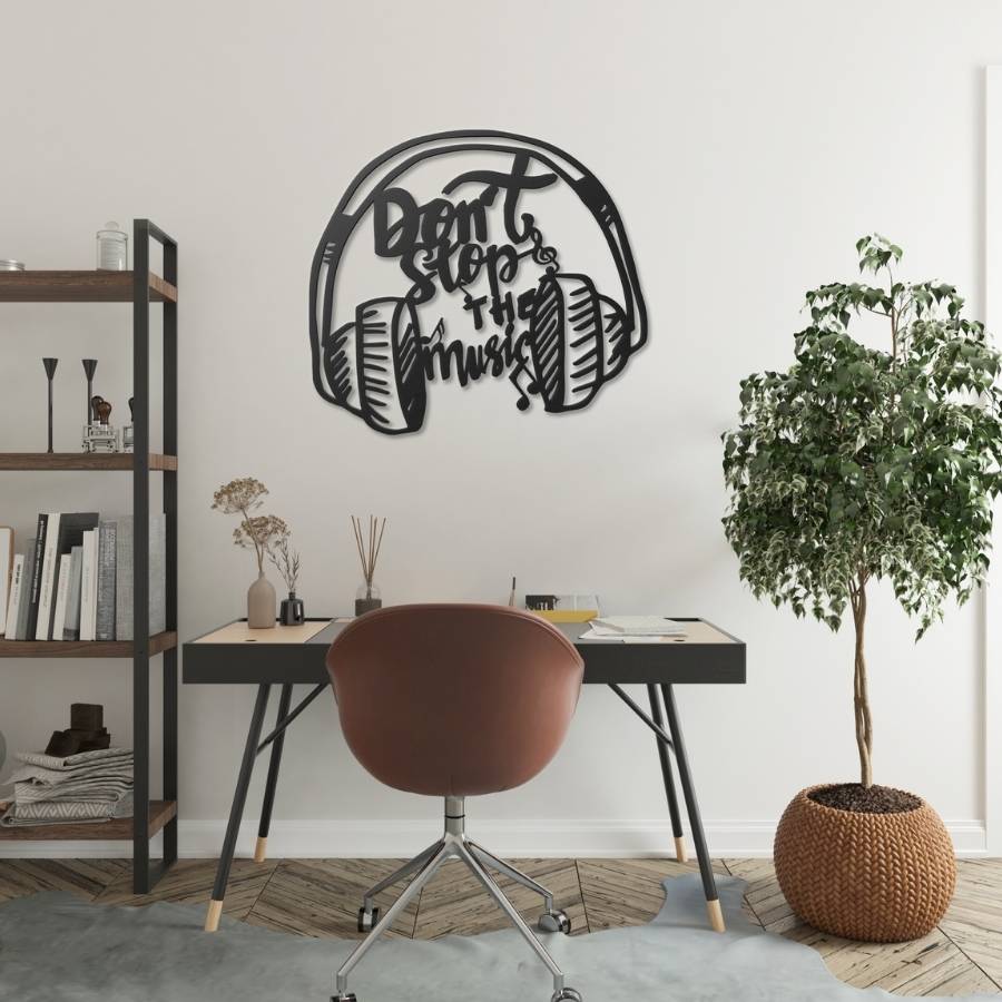 Music Headphone Metal Wall Art