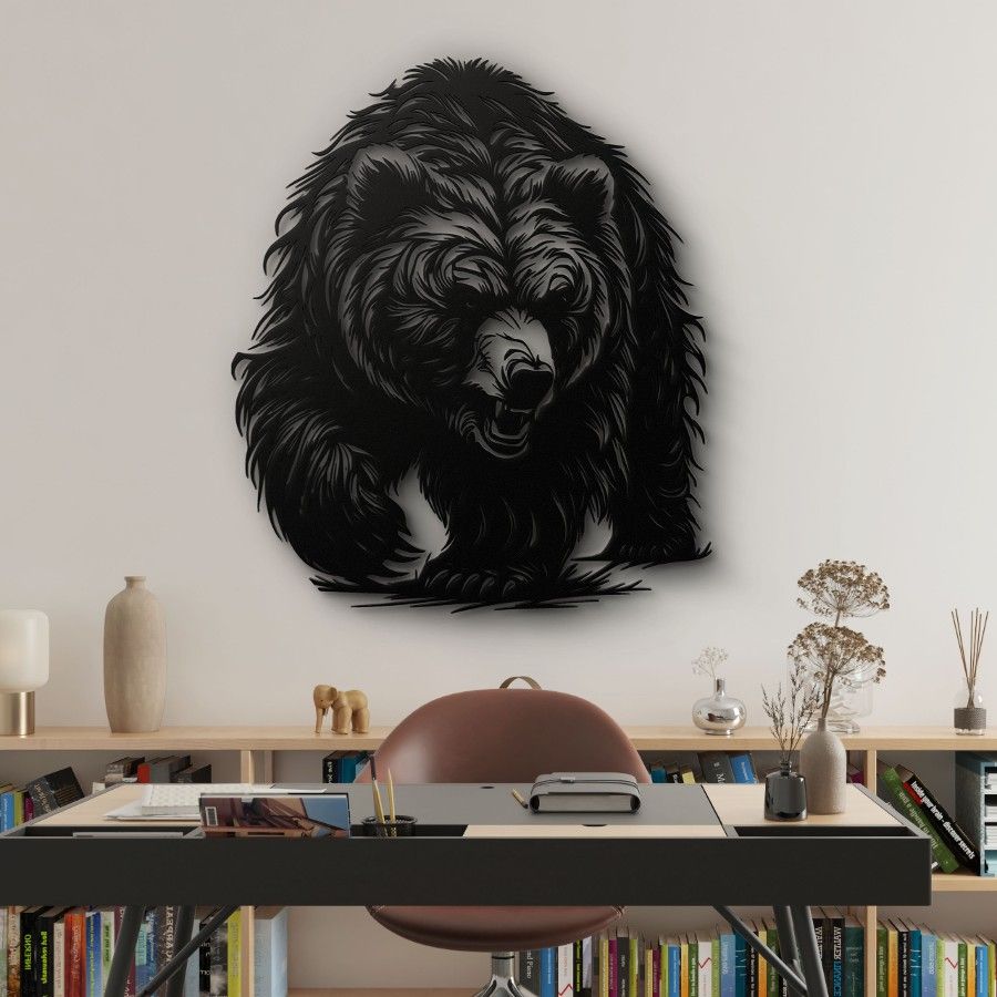 Majestic Bear Metal Wall Art