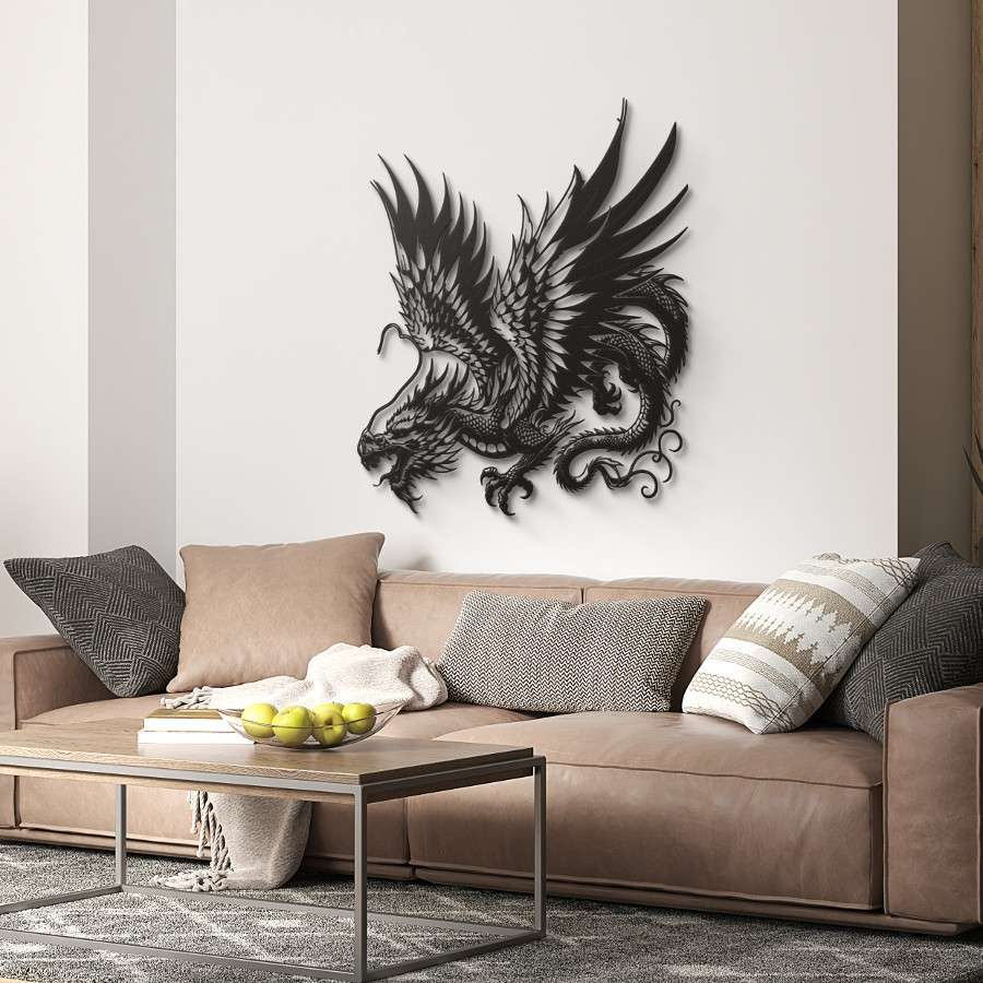 Majestic Dragon Metal Wall Art