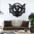 Majestic Full Moon Gothic Bat Metal Wall Art