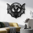 Majestic Full Moon Gothic Bat Metal Wall Art