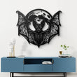 Majestic Full Moon Gothic Bat Metal Wall Art