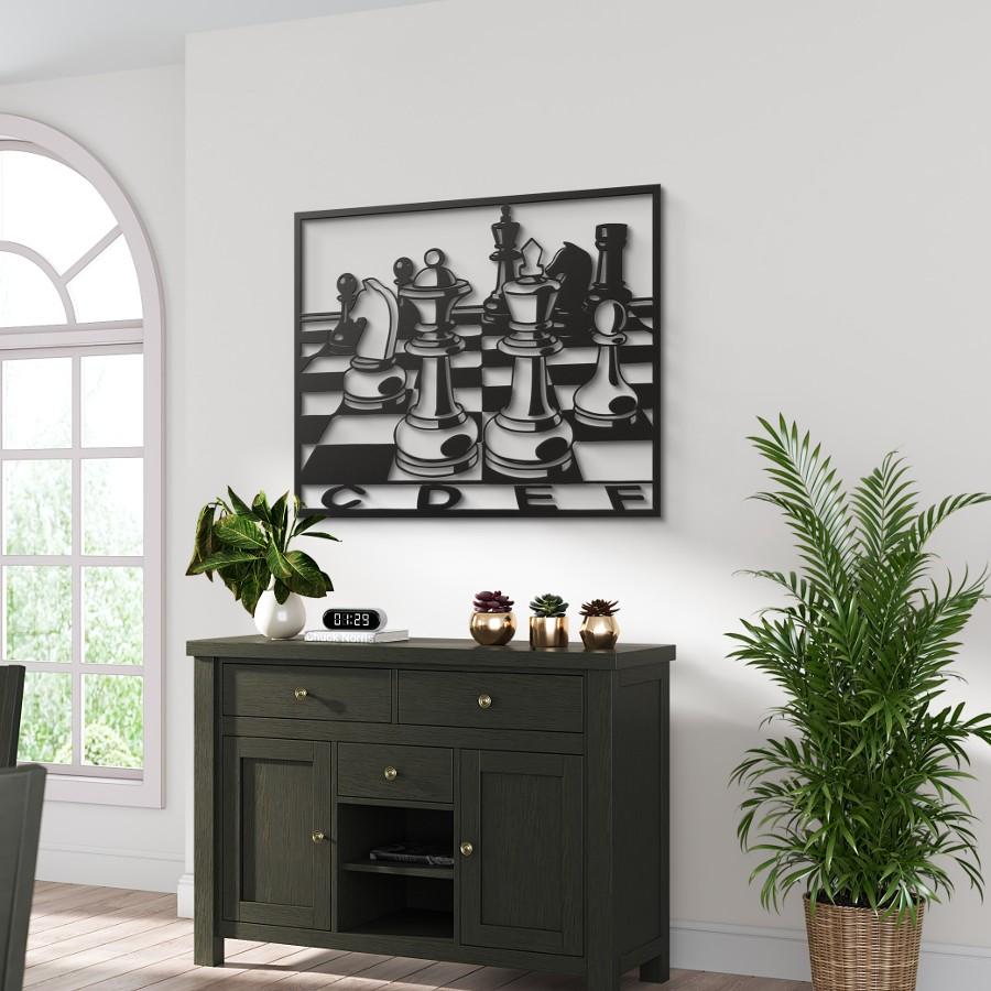 Chess Board Metal Wall Art Decor