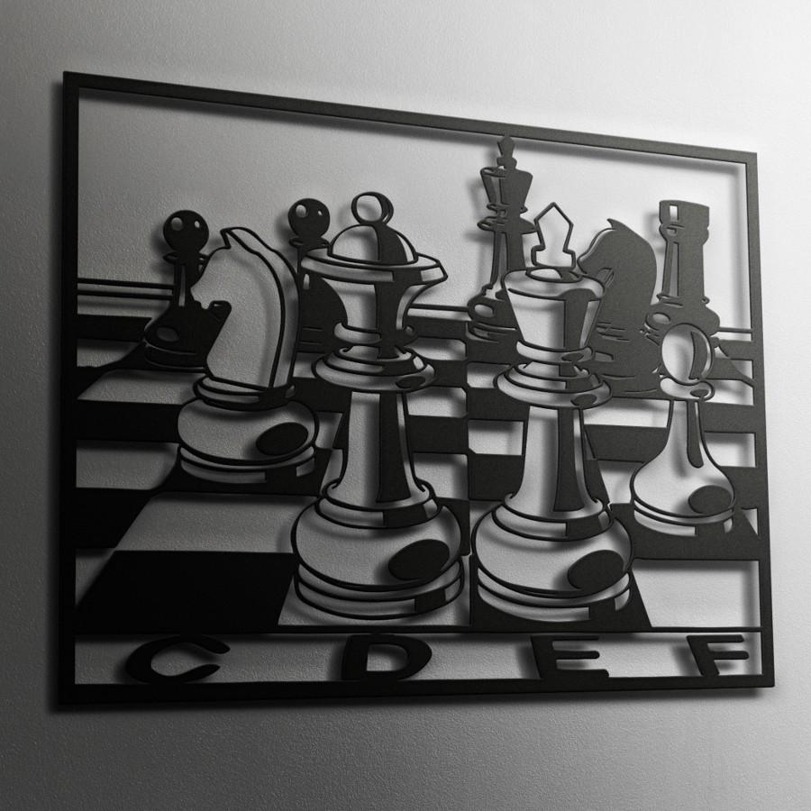 Chess Board Metal Wall Art Decor