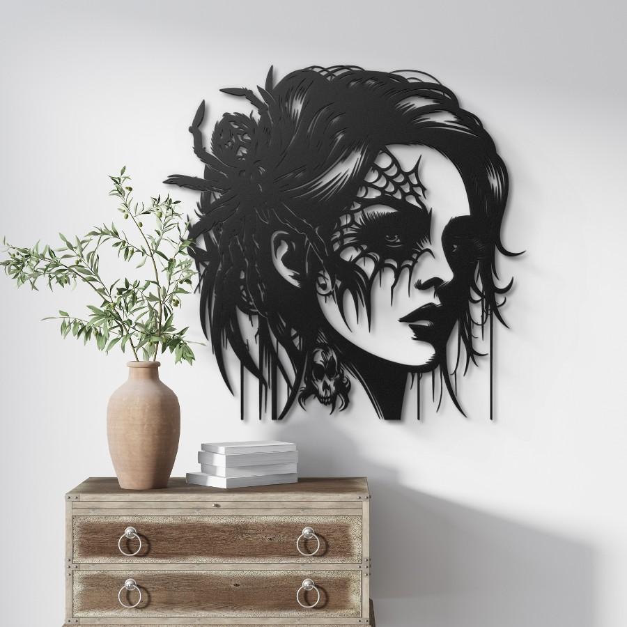 Gothic Woman Metal Wall Art