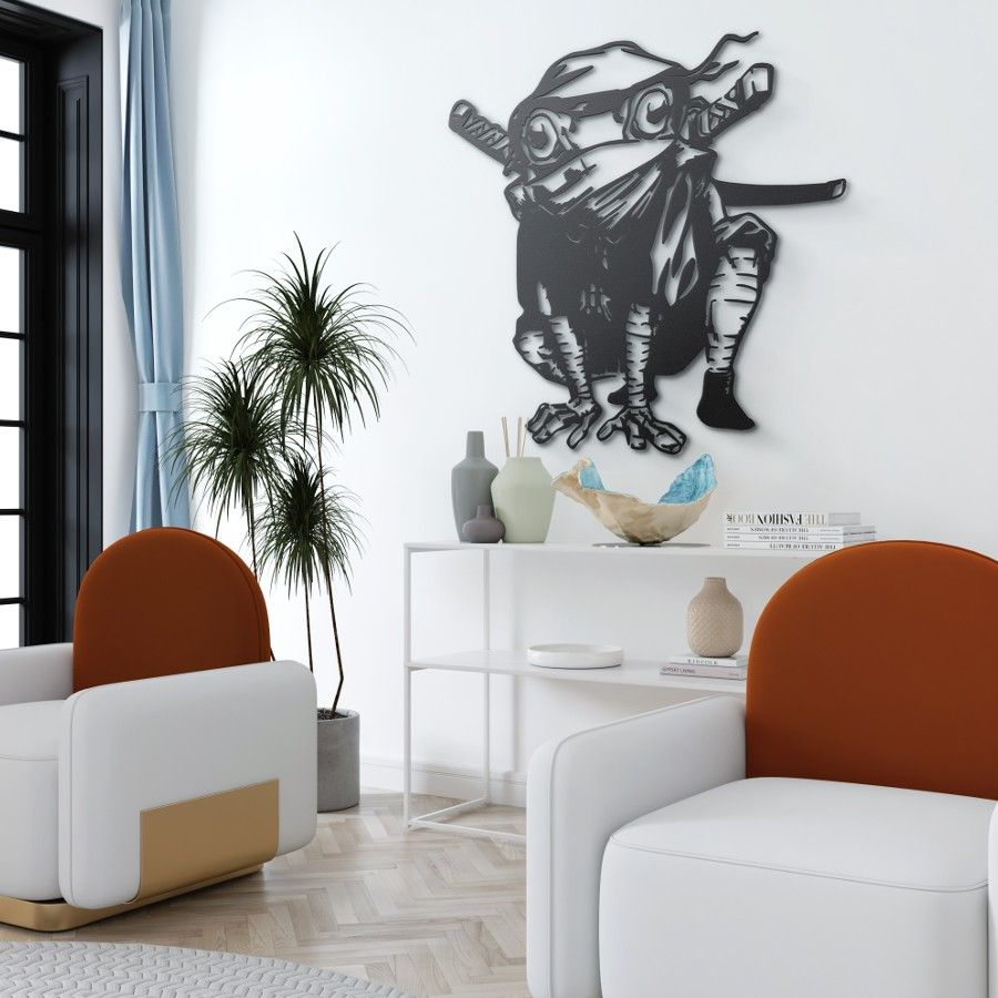 Frog Ninja Metal Wall Art Decor