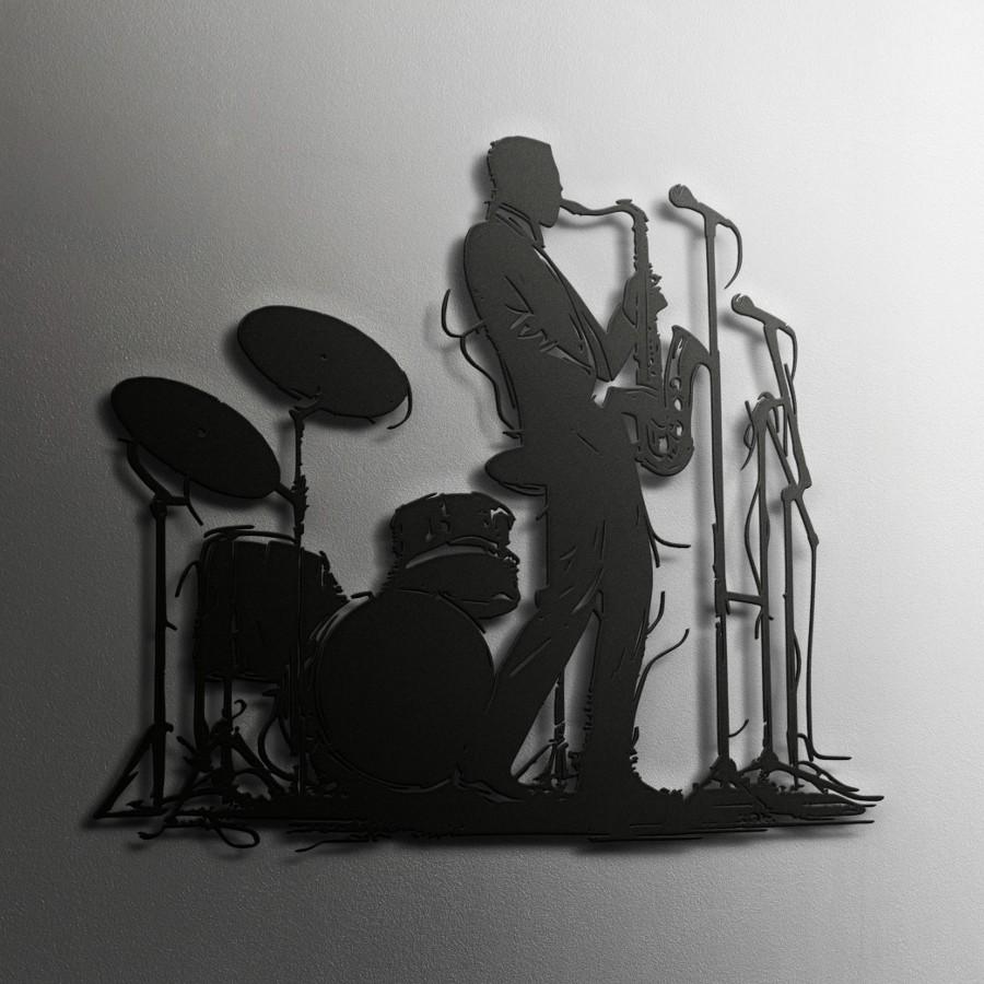 Sax Player Metal Wall Art