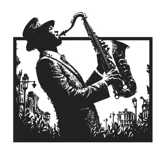 Saxophone Player Metal Wall Art