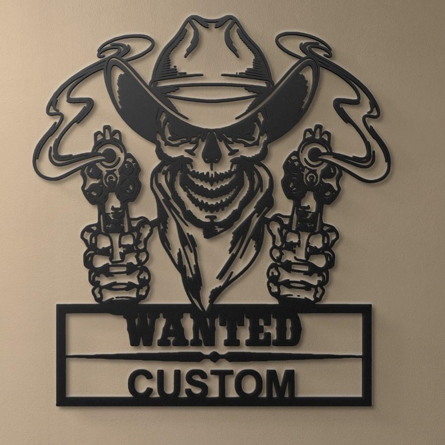 Custom Skull Cowboy Metal Wall Art