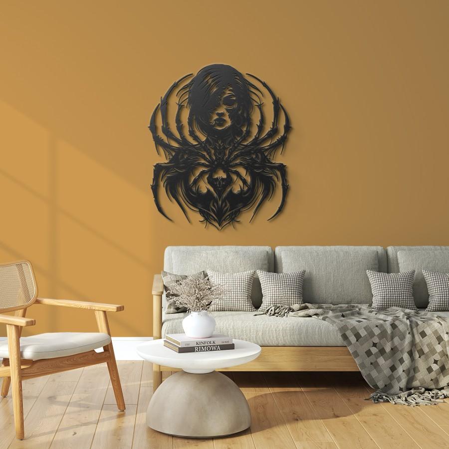 Gothic Spider Woman Metal Wall Art