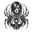 Gothic Spider Woman Metal Wall Art