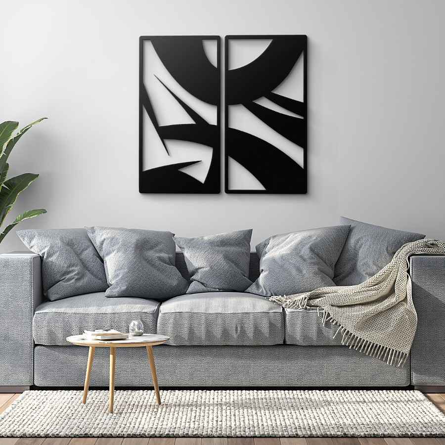 Mid Century Inspired Abstract Metal Wall Art